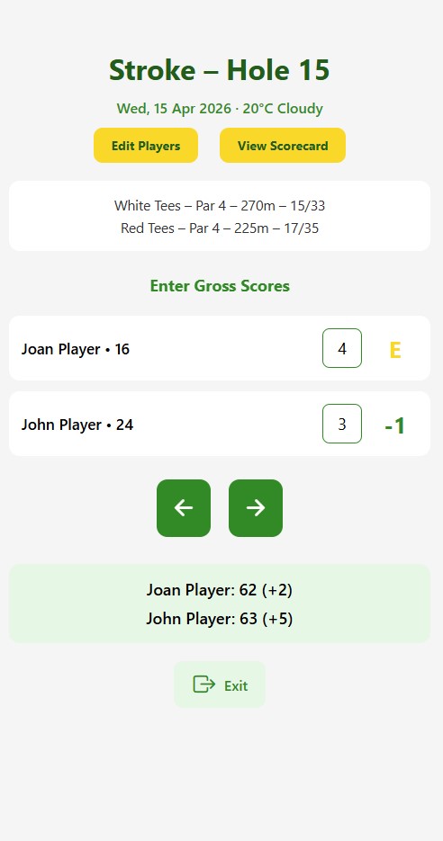 ClubCard Score Input